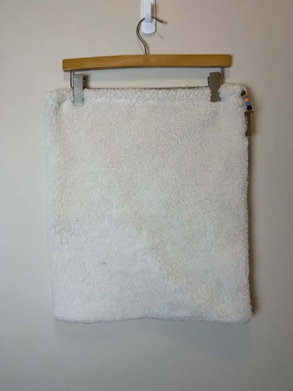 Madhappy x UGG White Sherpa Fleece Pillow Cover with Beaded Accent